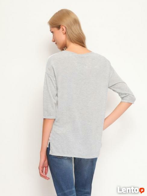 Bluzka biało-szara typu oversize Top Secret