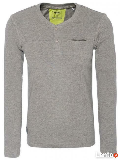 Szary t-shirt męski z długim rękawem Troll