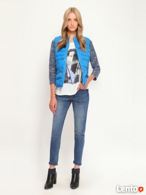 Bluzka biało-szara typu oversize Top Secret