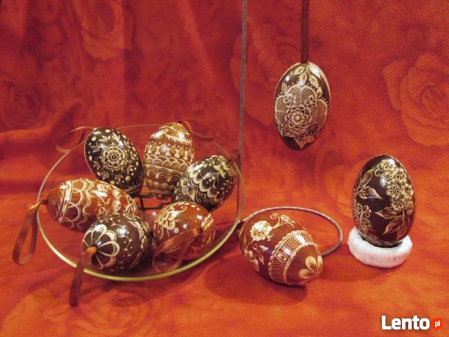 Jaja wielkanocne rękodzieło jajka gęsie wydmuszki kraszanki