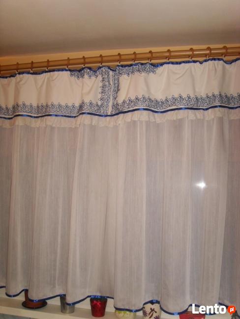 FIRANKA Z FALBANĄ, ORYGINALNA, HAFT, WYSTRÓJ OKNA =WROCŁAW=