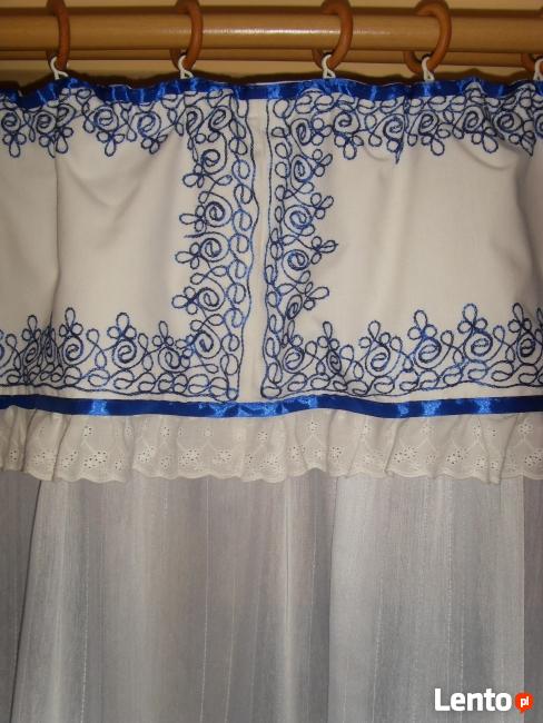 FIRANKA Z FALBANĄ, ORYGINALNA, HAFT, WYSTRÓJ OKNA =WROCŁAW=