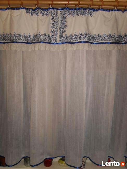 FIRANKA Z FALBANĄ, ORYGINALNA, HAFT, WYSTRÓJ OKNA =WROCŁAW=