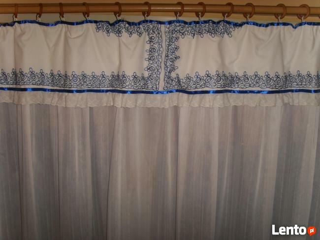 FIRANKA Z FALBANĄ, ORYGINALNA, HAFT, WYSTRÓJ OKNA =WROCŁAW=