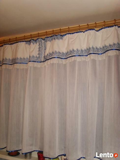 FIRANKA Z FALBANĄ, ORYGINALNA, HAFT, WYSTRÓJ OKNA =WROCŁAW=