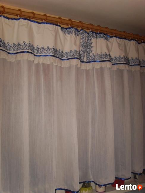 FIRANKA Z FALBANĄ, ORYGINALNA, HAFT, WYSTRÓJ OKNA =WROCŁAW=