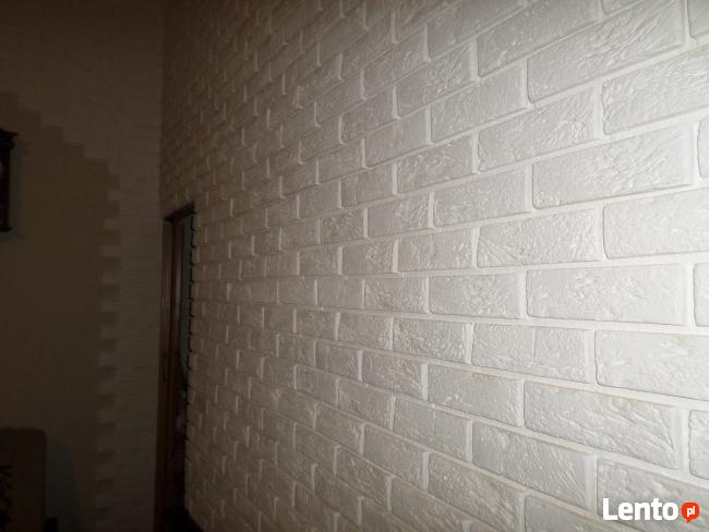 płytki gipsowa biała cegła z fuga dekoracyjne scienne