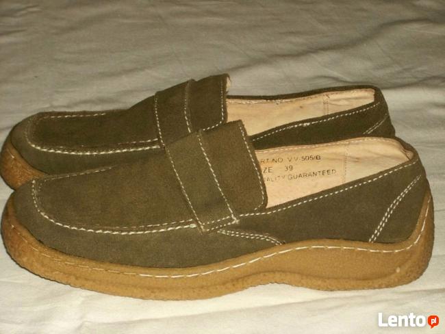 Skórzane Półbuty Gruba Podeszwa NOWE 39 39,5