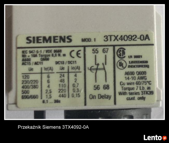 przekaźnik Siemens 3TX4092-0A