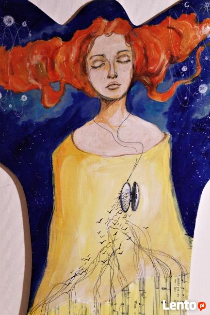 Obraz malowany na drewnie "WIELOŚWIATY" artystki A. Laube