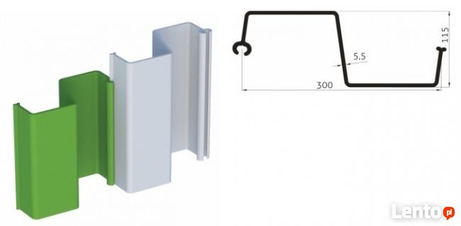 Grodzice winylowe PCV - GW300/55 - ścianka szczelna