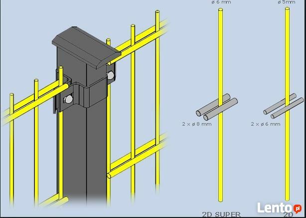 Panel ogrodzeniowy 2D 1230mm x 2500mm 8/6/8 mm oc+kolor