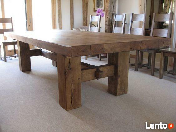 Masywny, Lity Kuchenny stól Dębowy -- Mebel na lata