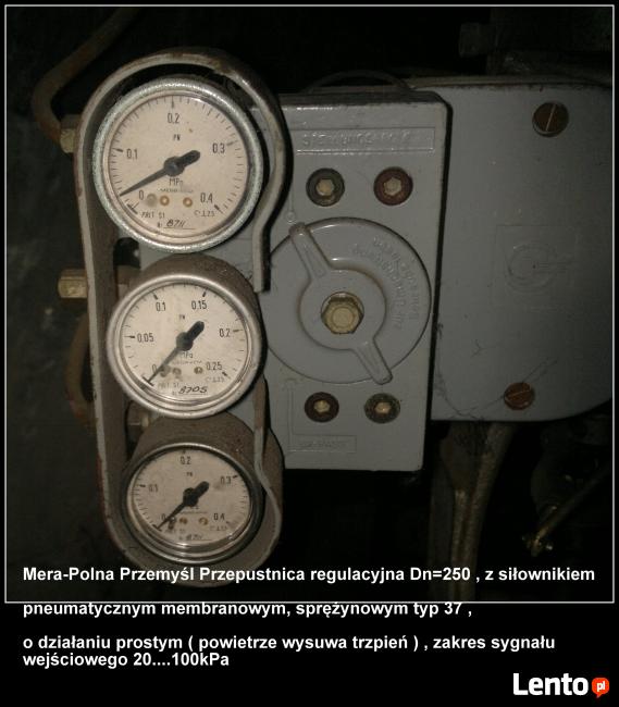 Przepustnica regulacyjna Dn=250 z siłownikiem pneumatycznym