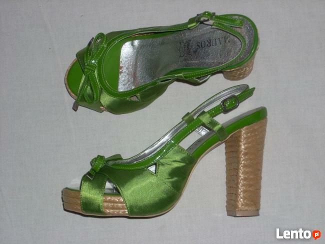 Eleganckie buciki Platforma Espadryle słupek j NOWE 36