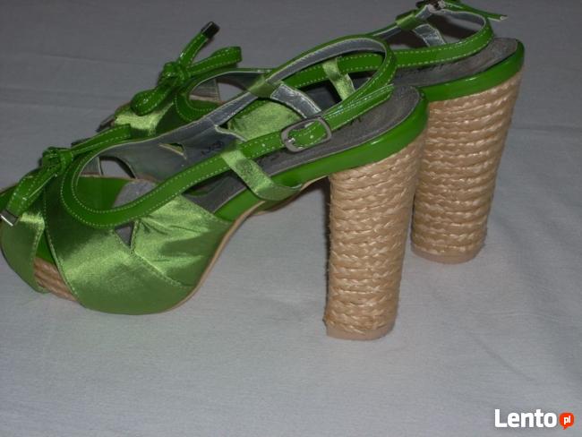 Eleganckie buciki Platforma Espadryle słupek j NOWE 36