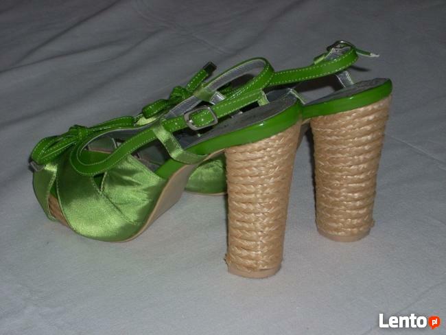 Eleganckie buciki Platforma Espadryle słupek j NOWE 36