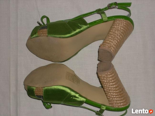 Eleganckie buciki Platforma Espadryle słupek j NOWE 36