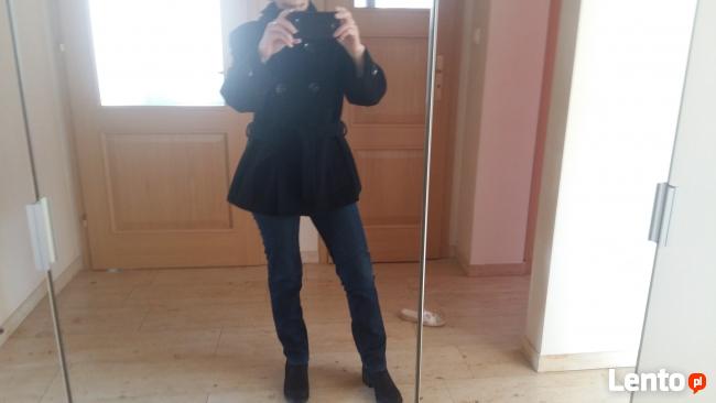 Zara kurtka damska czarna 80 % wełna rozmiar XL