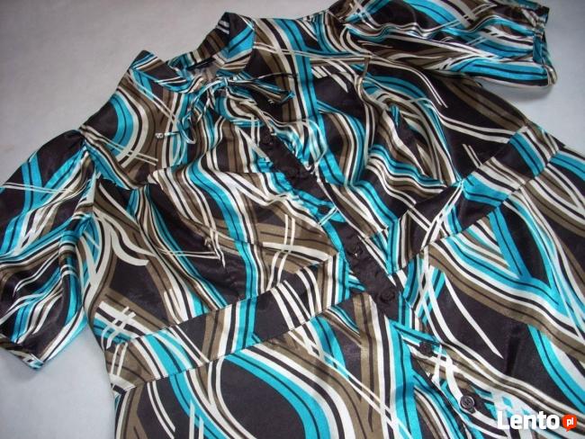 ELEGANCKA Koszula Bufki Stójka Wiązana 44 46 j NOWA