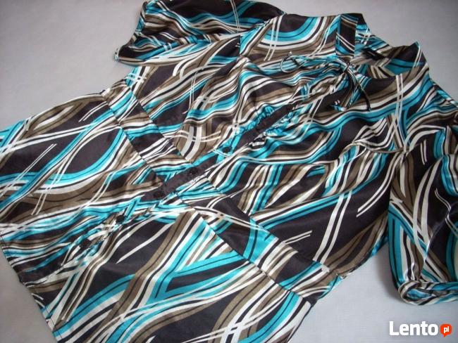 ELEGANCKA Koszula Bufki Stójka Wiązana 44 46 j NOWA