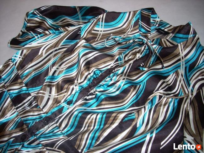 ELEGANCKA Koszula Bufki Stójka Wiązana 44 46 j NOWA