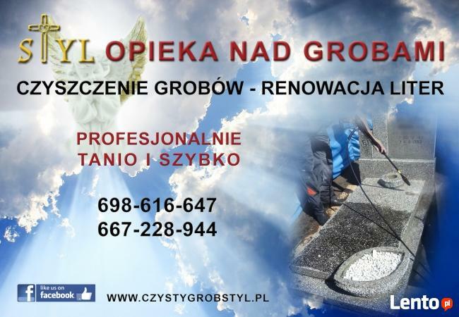 Czyszczenie nagrobków, renowacja liter-opieka nad grobami