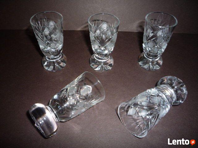 KRYSZTAŁ Kryształowa Karafka + Kieliszki + Patera PRL