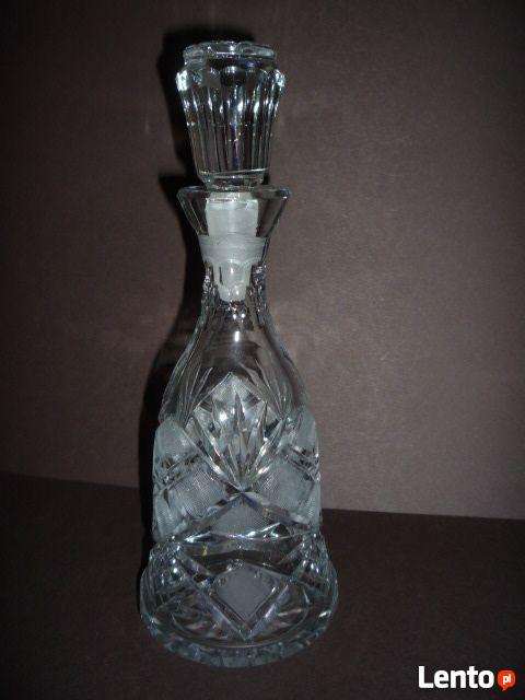 KRYSZTAŁ Kryształowa Karafka + Kieliszki + Patera PRL