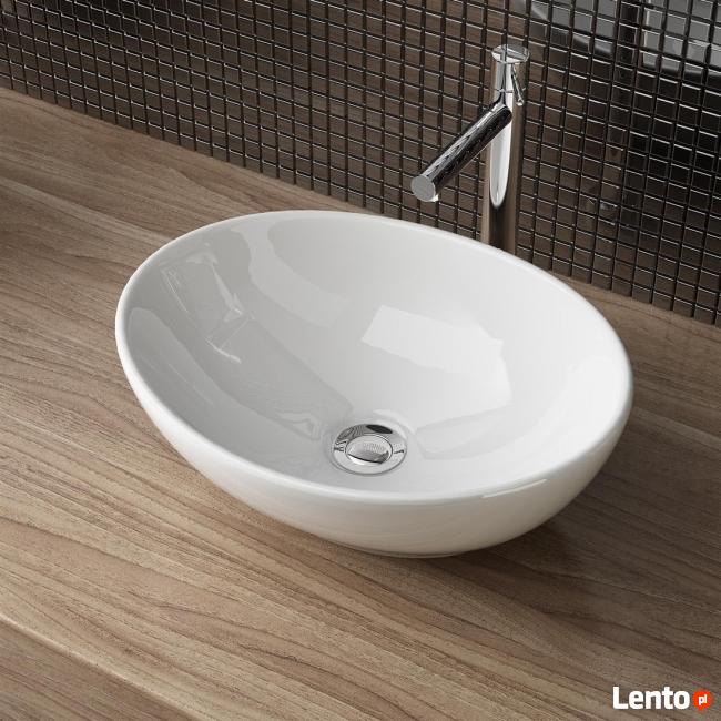Nowoczesna umywalka nablatowa owalna 40x34cm BIANCO NOWA