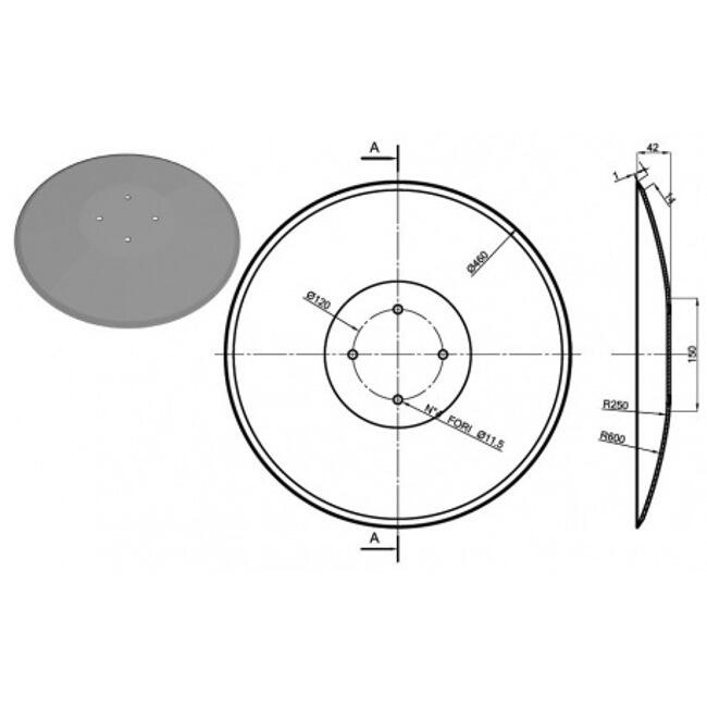 Talerz Amazone Catros gładki XL041 460x4mm 510x5mm