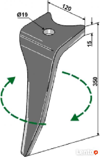 Ząb brony aktywnej Amazone KG 120x15mm 6574300, 6575300