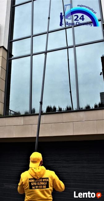 Mycie szyb, okien, przeszkleń, fasad wodą demineralizowaną