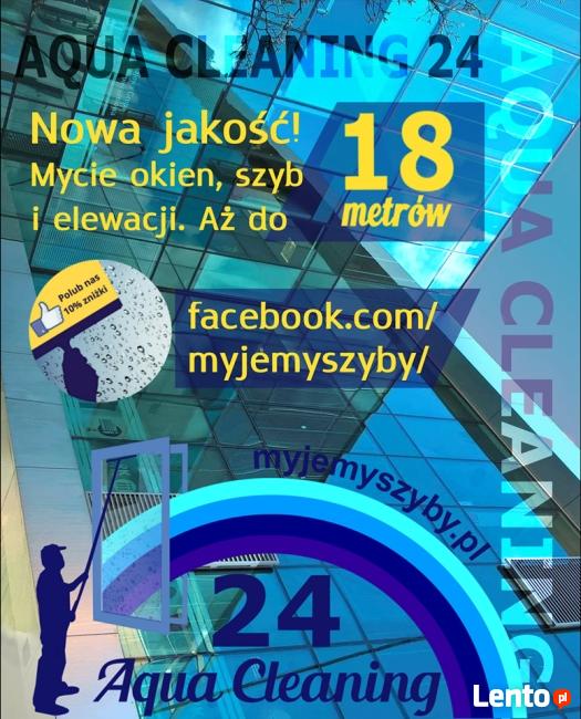 Mycie szyb, okien, przeszkleń, fasad wodą demineralizowaną