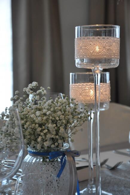 Wypożyczalnia dekoracji na ślub, szkło, lampiony, ramy