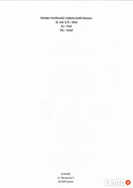 BUTLA Z TLENEM reduktor wózek przenośny koncentrator tlenu