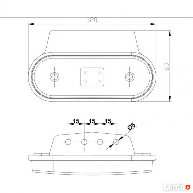 Lampa obrysowa LED Lampka boczna obrysówka Diodowa 12V 24V