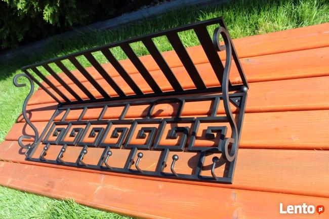 wieszak z półka na kapelusze kuty