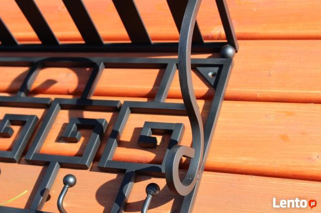 wieszak z półka na kapelusze kuty