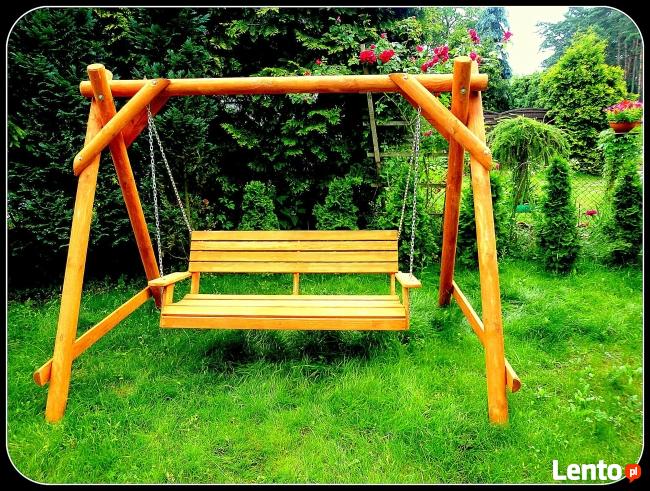 Meble ogrodowe, drewniane, barowe, hustawka, ławka, stó�