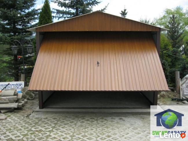 Garaże Blaszane Drewnopodobne Garaż 3x5 Blaszaki Dwuspadowe