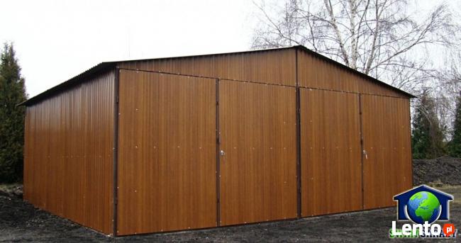 Garaże Blaszane Drewnopodobne Garaż 3x5 Blaszaki Dwuspadowe