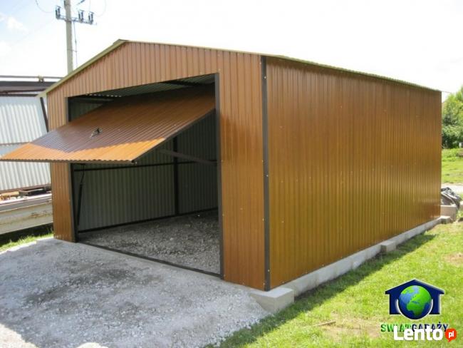 Garaże Blaszane Drewnopodobne Garaż 3x5 Blaszaki Dwuspadowe