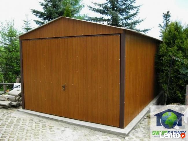 Garaże Blaszane Drewnopodobne Garaż 3x5 Blaszaki Dwuspadowe