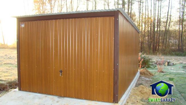 Garaże Blaszane Drewnopodobne Garaż 3x5 Blaszaki Dwuspadowe