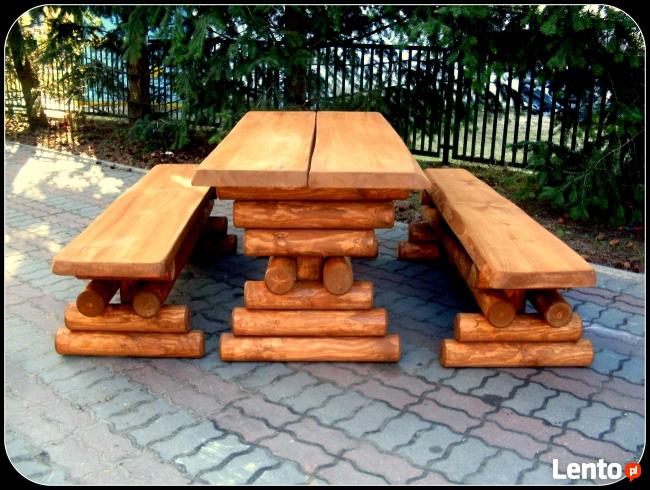 Meble ogrodowe, drewniane, barowe, hustawka, ławka, stó�