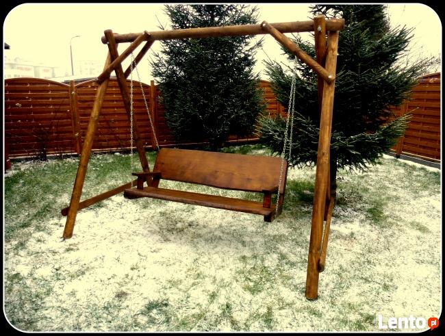 Meble ogrodowe, barowe, drewniane, hustawka, stó�