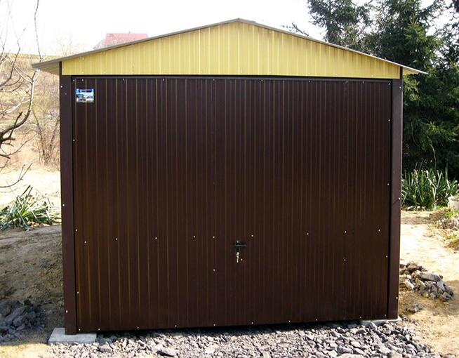 Garaże Blaszane 3x5 Blaszaki Brąz garaże Dwuspadowe