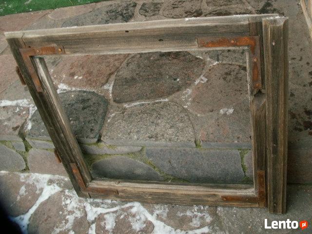 Stare okno rama lustro loft retro obraz witraż 52x46