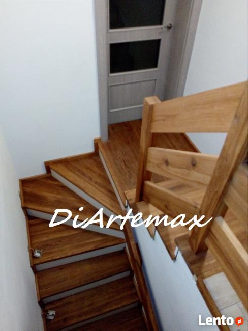 schody drewniane, samonośne, stopnie na beton, podstopnice